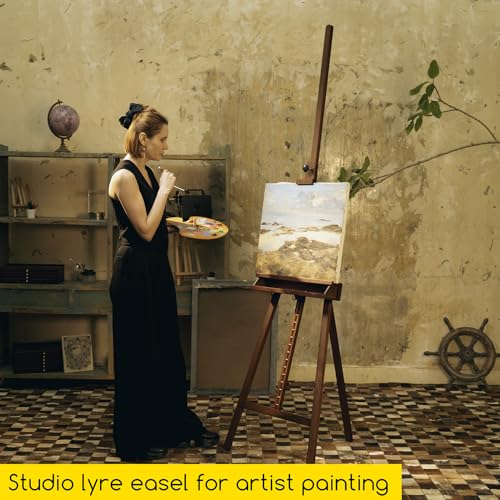 MEEDEN Large Easel Stand for Painting: Beech Wood Painting Easel for Adults - color: Walnut