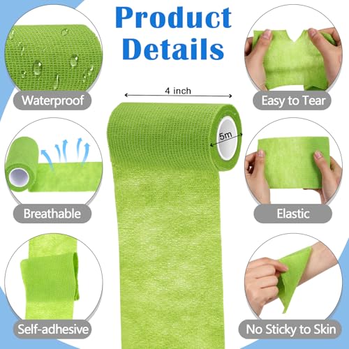 Treela 36 Pcs Self Adherent Bandage 4" X 5 Yard Wrap Breathable | Cohesive Bandage Elastic Adhesive Tape for Stretch Athletic Sports Wrist Ankle - color: Various Colors, size: 4" X 5 Yard