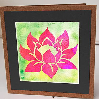 DLY LIFESTYLE Lotus Stencil for Painting on Wood, Canvas, Paper, Fabric, Walls and Furniture - Lotus Flower Stencil - 6x6 Inches - Reusable DIY Art and Craft Stencils - Floral Stencil - color: Lotus 6"x6"