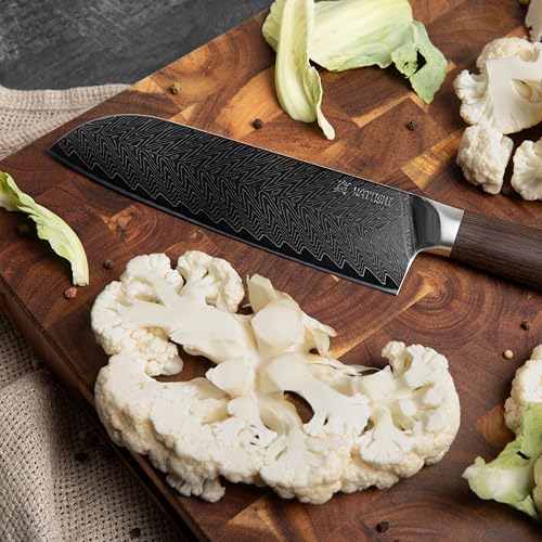 Magnetic Kitchen Knife Block Set - Japanese 67 Layer High-Grade VG-10 Steel Knives, Sharp, G10 Handle Professional Kitchen Knife Set - Damascus (6 pieces), Brown Pakkawood Handles - color: Brown, size: 6-Piece