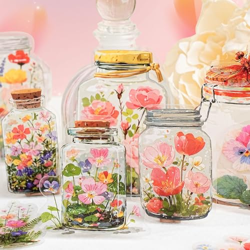 90 Pcs Oil Painting Scenery PET Stickers for Scrapbooking - color: World in a Bottle Series