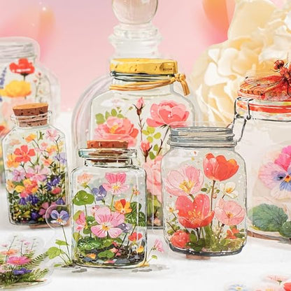 90 Pcs Oil Painting Scenery PET Stickers for Scrapbooking - color: World in a Bottle Series