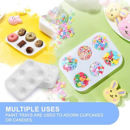 32 PCS Paint Tray Palette, White Plastic Paint Pallets