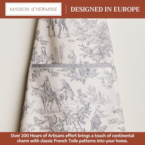 Maison d' Hermine Aprons for women with Pocket 100% Cotton (27.50"x31.50") | Adjustable Neck Strap & long ties Apron Men Chef Wedding Cooking Gardening Server Maid - color: 209 - the Miller - Paloma Grey