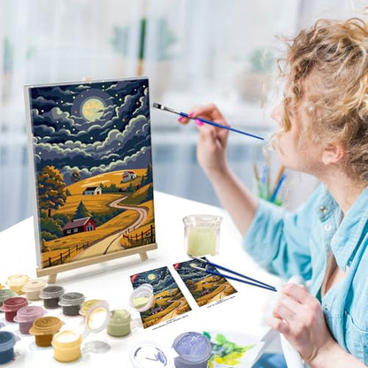 ATDMS Landscape Paint by Numbers Kit for Adults with Frame, 8x12 Inch - color: Landscape 273