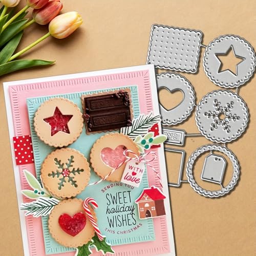 Lapoo Geometric Cutting Die for Scrapbooking - Durable, Metal Cutting Die for DIY Scrapbook Photo Album Decorative Paper Card, Card Making Supplies (Cookie Style Background Frame 4.7 x 3.1 in) - color: Cookie Style Background Frame 4.7 x 3.1 in