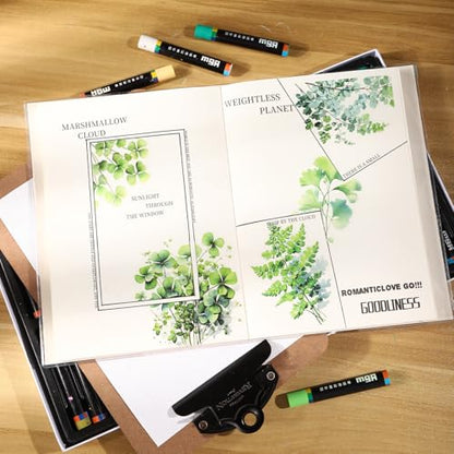 120 Pcs Botanical Leaf PET Stickers for Scrapbook Journaling | Transparent plant ephemera for junk journals, planners, collage, card making, and DIY crafts - color: Leaf Whisper