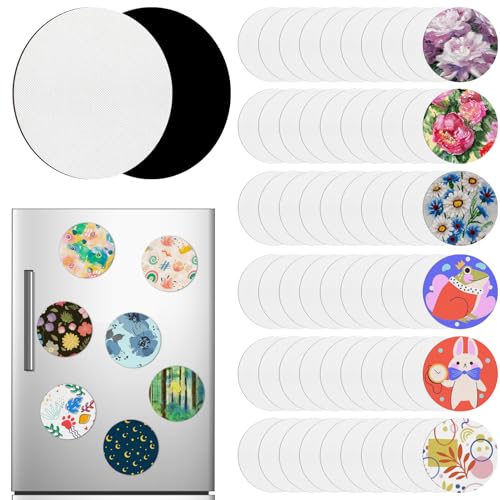 60 Pcs Magnetic Canvas Panels 3 in, Mini Canvas Board for Painting - style: Round Style
