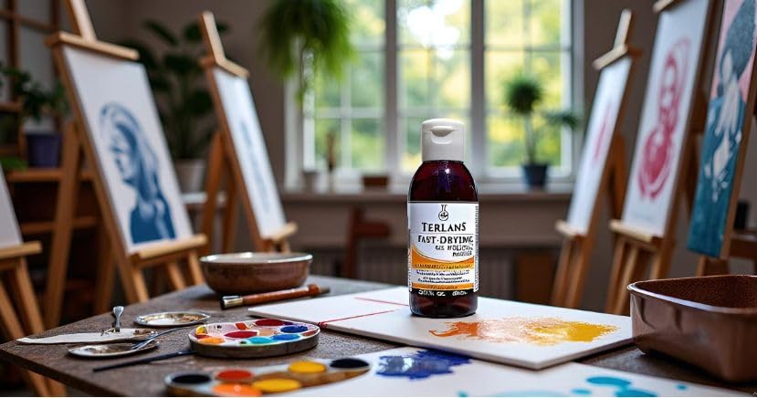 TERLANS Fast Drying Oil Painting Medium, 100 ml (3.38 fl. oz.) | Flip-Top Cap | Speeds Drying, Improves Flow & Gloss for Oil Paints | Artist Oil Painting Supplies