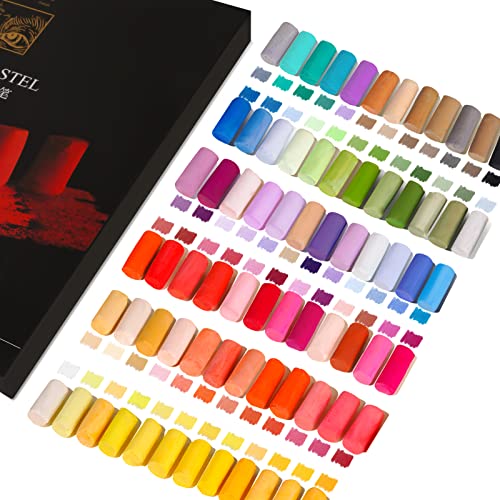 Paul Rubens Professional Soft Pastels, Handmade 72 Vibrant Colors Chalk Pastels Smooth and High Adhesion for Painting, Drawing, Blending, Crafting, Ideal Art Supplies for Artists, Beginners | Vibrant, Smooth & High Adhesion Soft Pastels for Artists. Great
