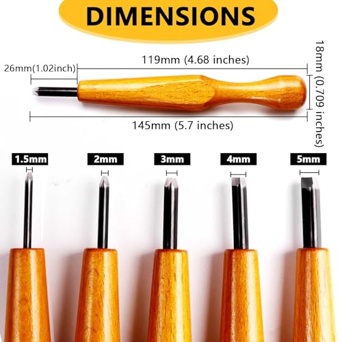 5Pcs V-Sharp Wood Carving Knife