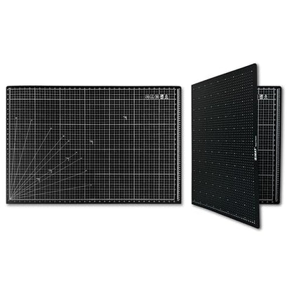 iMAT Flip Cutting Mat Note A1 Foldable Double-Sided Black | Inch grid front with cm dot back for dual-unit measuring. Large 24" x 36" workspace, ideal for crafts, sewing, and DIY - color: Black