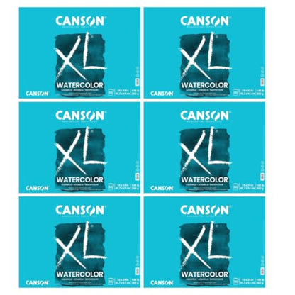 Canson XL Series Watercolor Paper Pad, 18" x 24", 30 Sheets/Pad, 6 Pads - size: 18" x 24" (Pack of 6)