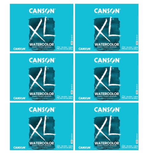 Canson XL Series Watercolor Paper Pad, 18" x 24", 30 Sheets/Pad, 6 Pads - size: 18" x 24" (Pack of 6)