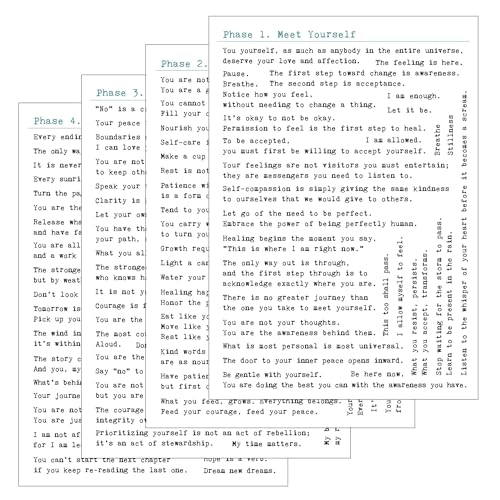 The Self-Care Journey Stickers Kit - Vintage Typewriter Style Journal Stickers for Women, Mental Wellness & Mindfulness - 4-Page A5 Set for Anxiety Relief, Self-Love, Water Bottle, Planner - style: The Self Care Joureny