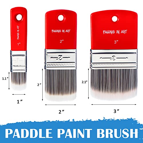 3 PCS Filbert Paddle Paint Brush Set (1 Inch,2 Inch,3Inch) | Scale Brush, Blending Paint Brush for Oil and Acrylic Paints - color: Filbert, size: 1''&2''&3''