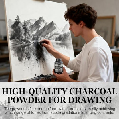 JAOJAO Charcoal Powder for Drawing 150ml for Drawing and Art