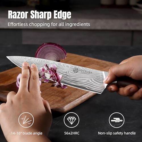 YOTSUBA 8 Inch Japanese Chef Knife with Full Tang Rosewood Handle - style: 8 inch chef knife