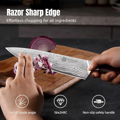 YOTSUBA 8 Inch Japanese Chef Knife with Full Tang Rosewood Handle - style: 8 inch chef knife