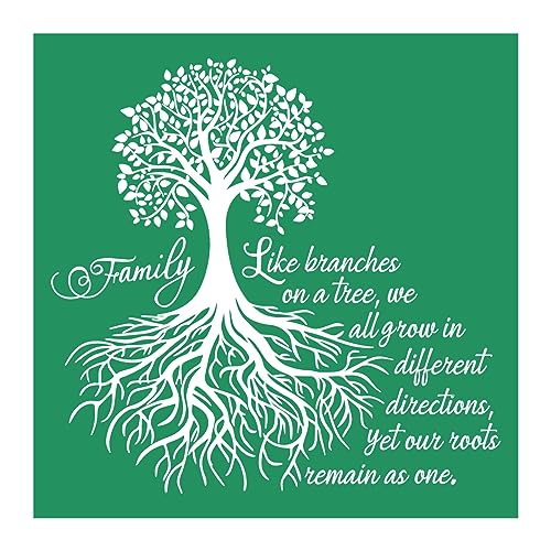 DGAGA Family Tree Silk Screen Stencils,Reusable Self Adhesive Screen Printing Stencils Home,Mesh Transfers Stencils for Craft,Welcome Stencils for Painting on Wood/Fabric/Plate/Cup,Home Decor - color: Family tree stencils