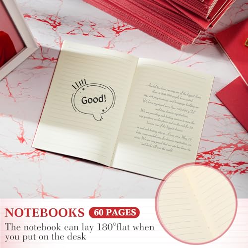 Mimorou 100 Pcs A5 Journals Notebooks Bulk,Red,Lined - color: Red, style: Lined
