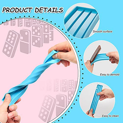 Patelai Resin Domino Mold Silicone 3D Domino Box Mold Epoxy Resin Tile Racks Molds for Epoxy, Clay, Soap, Candle DIY Crafts Making, Blue - size: 8.27 inches (L) x 1.57 inches (W)