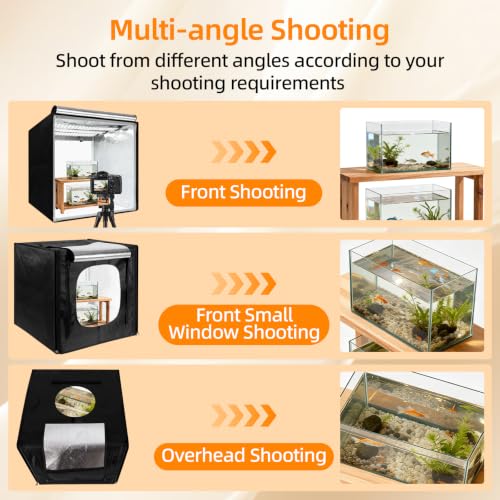 Light Box with Tripod Stand, 24"x24" LightBox with 3 Stepless Dimming Light Boards (CRI ≥95) 297 Light Beads, Shooting Tent kit with 6 Color PVC Backdrops.Photo Studio Light Box for Photography - size: 24*24*24 Inch
