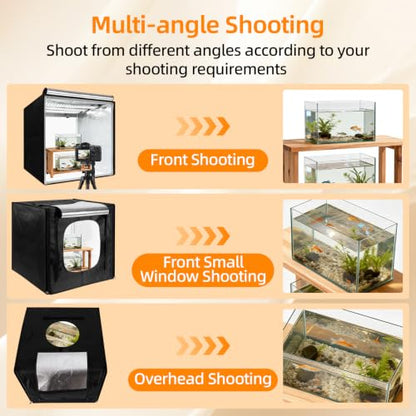 Light Box with Tripod Stand, 24"x24" LightBox with 3 Stepless Dimming Light Boards (CRI ≥95) 297 Light Beads, Shooting Tent kit with 6 Color PVC Backdrops.Photo Studio Light Box for Photography - size: 24*24*24 Inch