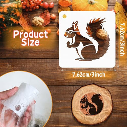 JULMELON 20Pcs Fall Stencils for Painting on Wood Cute Autumn Crafts Kids | Small Reusable Fall Stencils for Drawing, Kids DIY Holiday Art Painting, Cute Thanksgiving Autumn Style Wood Crafts Decor - style: Fall