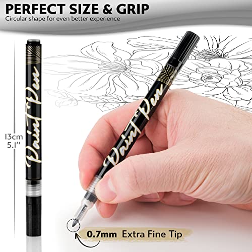 Stylo Black Acrylic Paint Pens, 4 Black Paint Markers, Fine Tip - color: Black