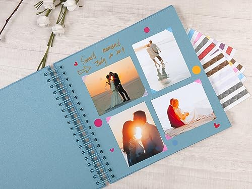 potricher 10 x 10 Inch DIY Scrapbook Photo Album 80 Pages, Blue - color: Blue, size: 10 Inch 80 Pages