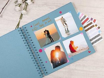 potricher 10 x 10 Inch DIY Scrapbook Photo Album 80 Pages, Blue - color: Blue, size: 10 Inch 80 Pages