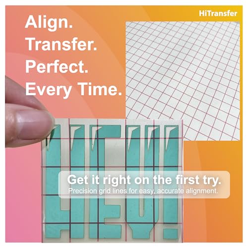 Clear Transfer Tape for Vinyl, Red Alignment Grid Transfer Paper for Wall, Window, Crafts and Decals, Medium Tack Vinyl Transfer Tape for Permanent Adhesive Vinyl Sheets (12 x 16 FT)