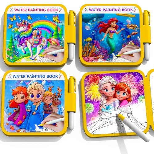 ZHOC Reusable Water Painting Books for Kids – 3 Pack Magic Water Reveal Coloring Books with Water Pens (Unicorn, Ice World & Mermaid) No-Mess Coloring Book Fun Travel Activity for Ages 3–8 - color: Unicorn, Ice World & Mermaid