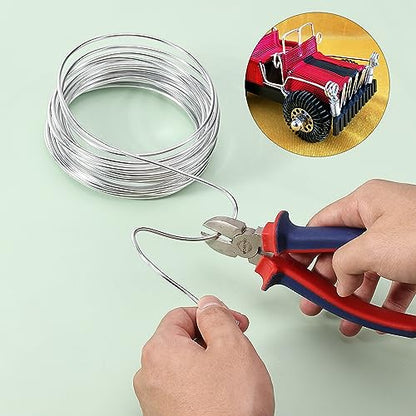 Mr. Pen- 9 Gauge Aluminum Craft Wire, 3 mm, 32.5 Feet | Bendable Metal Wire for Sculpting, Jewelry, Floral and Wreath Making, Crafting, Christmas Ornaments, Beading, Bonsai Training - size: 32.5 Feet x 3 mm