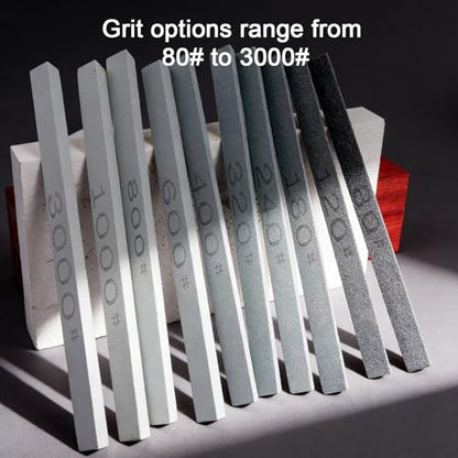 Sharpening Stone Sticks,Triangular 10pcs Green Carbon Oilstone Sanding Bar for sharpening cutting tools, Honing Steel Tool (5.9 * 0.47Inch) - size: 5.9*0.47Inch