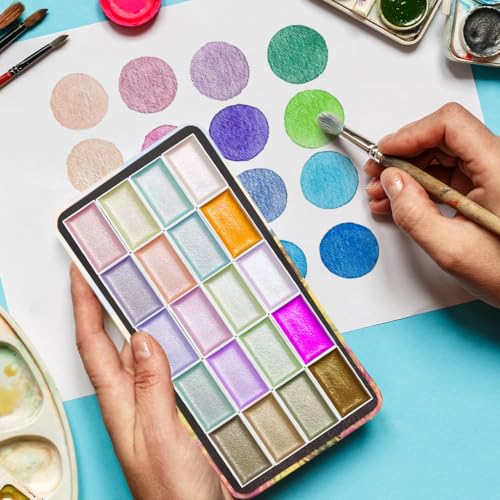 20 Empty Full Pans Watercolor Palette Tins Box with Magnetic Squares - color: Massif, size: 20 Full Pans