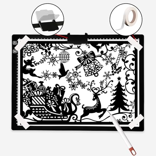 A3 Rechargeable LED Light Pad - 6-Level Stepless Dimming Tracing Light Box - color: A3D40-black