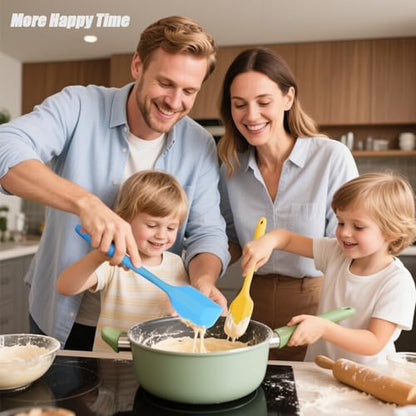 4 Pcs Silicone Spatulas Rubber Spatula Small Spatula,8 Inch Baking Mini Spatula Mixing Tool for Nonstick Cookware Cooking - color: Green Pink Yellow Blue