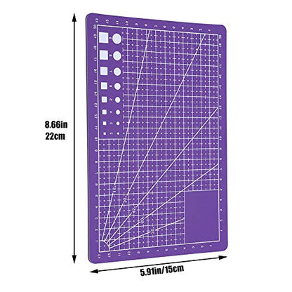 LOKUNN A5 Self Healing Cutting Mat Rotating Cutting Mats for Quilting | 8.5in×6in Small Cutting Mat Double Sided Craft Cutting Mats for Crafts for Scrapbooking, Quilting, Fabric, Sewing Projects
