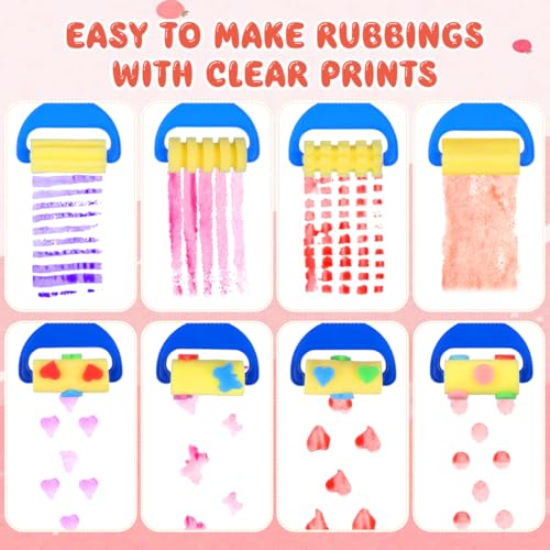 Garneck 8Pcs Sponge Painting Rollers for Kids: Paint Brushes Foam Stampers for Art Graffiti Washable Finger Painting Tools for Toddlers DIY Creative Art Supplies for Classroom Early Education Draw