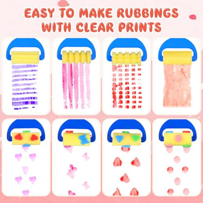 Garneck 8Pcs Sponge Painting Rollers for Kids: Paint Brushes Foam Stampers for Art Graffiti Washable Finger Painting Tools for Toddlers DIY Creative Art Supplies for Classroom Early Education Draw