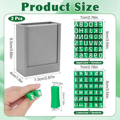 Meetory 2 PCS Alphabet Stamps for Clay Pottery, Letter Stamps, Clay Letter Stamps, Capital Letters and Number, Lowercase and Alphabet Symbols Small Press Fondant Embosser DIY Cookie Stamps