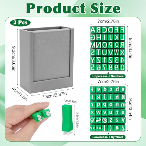 Meetory 2 PCS Alphabet Stamps for Clay Pottery, Letter Stamps, Clay Letter Stamps, Capital Letters and Number, Lowercase and Alphabet Symbols Small Press Fondant Embosser DIY Cookie Stamps
