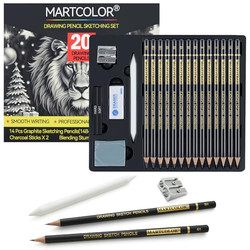 MARTCOLOR Drawing Sketching Pencil Set, 20 Pack Graphite Pencils (14B-4H)