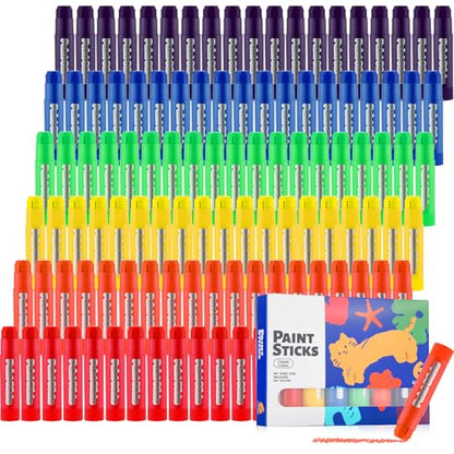 Gilprop 20 Sets Tempera Paint Sticks 120 Pcs 6 Colors Washable Quick Drying Art Solid Tempera Paint Stick Bulk Crafts Supplies(Classic) - color: Classic