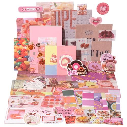 YagCu Scrapbook Kit for Beginners, Aesthetic Junk Journal Supplies, Scrapbooking and Journaling Materials, Bullet Journals Stationery, Planner DIY Arts Craft, Women Adults - color: Dessert
