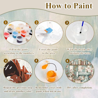 Sewing Paint by Numbers Kit for Adults, Adult Paint by Number Kits 16x20 in - color: Sewing (16x20 in)