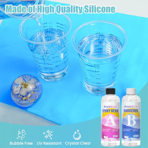 ProKKUV 16oz Epoxy Resin,Resin Art Kit for Beginners Molds for DIY Gift | Bubble Free Self Leveling Mix 1:1 Resin for Art Resin Casting Resin DIY Art Crafts - color: 16 OZ Kit