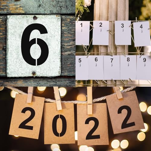 8 Inch Number Stencils Plastic Number Stencils Reusable Digital Painting Templates for Cake Stencil Address Templates - size: 8 Inch